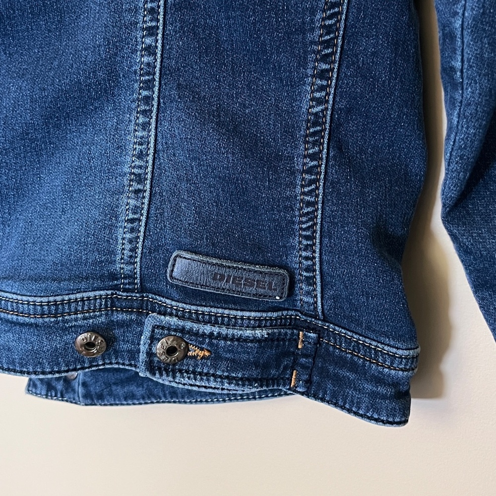 Diesel Elshar JoggJeans Stretch Denim Jean Jacket - Men's Size M - Blue - Picture 6 of 12